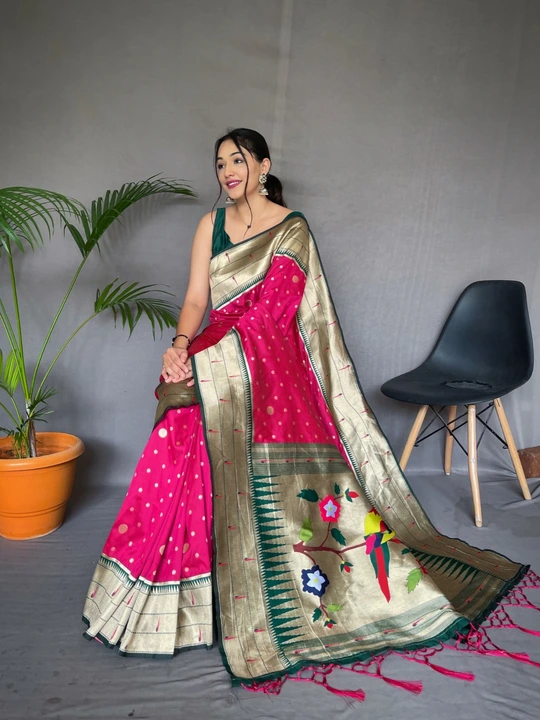 Pure paithani silk sarees uploaded by VARDHAK COLLECTION  on 3/21/2023