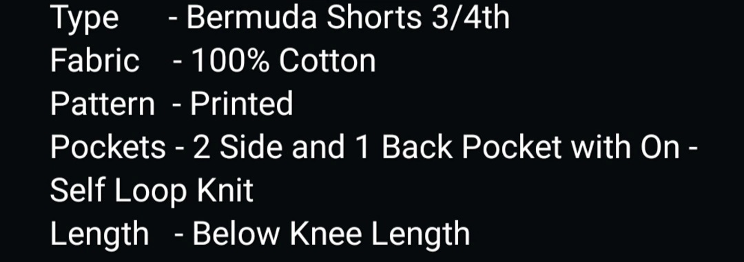 Barmuda Shorts uploaded by Shiv Traders on 3/21/2023