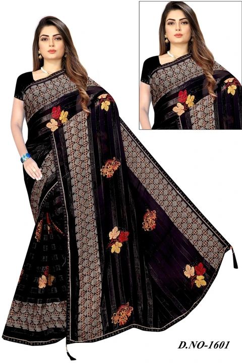 Print saree full lace with diamond  uploaded by business on 3/21/2023