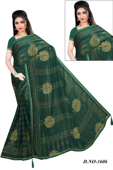 Print saree full lace with diamond  uploaded by Niya wholesale on 3/21/2023