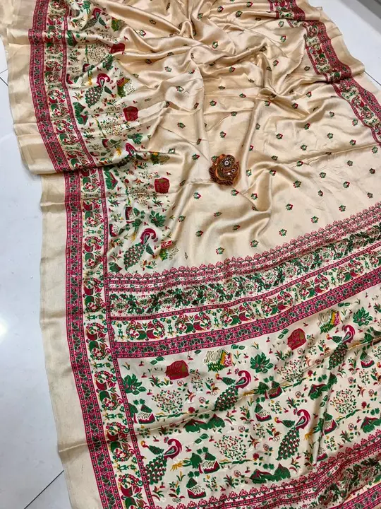 Rajdharma 

*Price :- 849/+$ Only💰*

🧶Fabric :- Soft Pashmina Silk, Foil printed saree with attrac uploaded by Divya Fashion on 3/21/2023