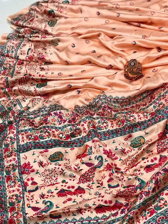Rajdharma 

*Price :- 849/+$ Only💰*

🧶Fabric :- Soft Pashmina Silk, Foil printed saree with attrac uploaded by Divya Fashion on 3/21/2023