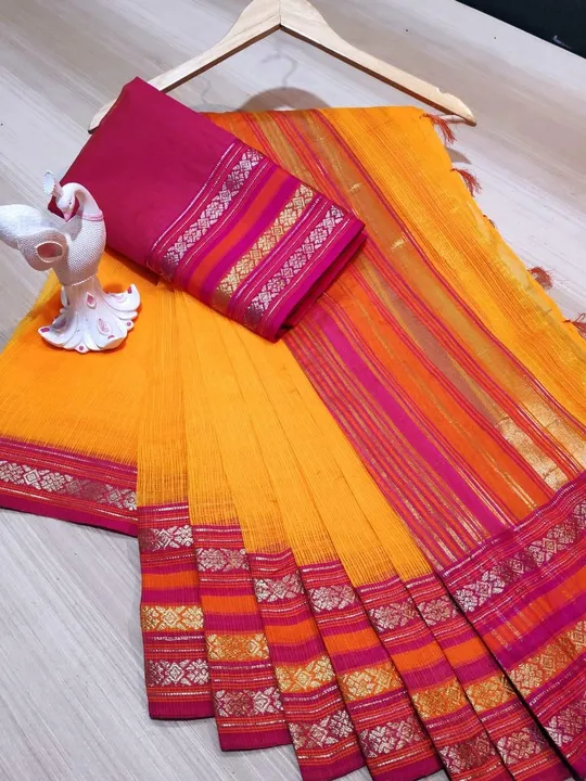 *|| GEETIKA ||*

Cast a magical spell by your perfect traditional look with this kota doria saree fr uploaded by Divya Fashion on 3/21/2023