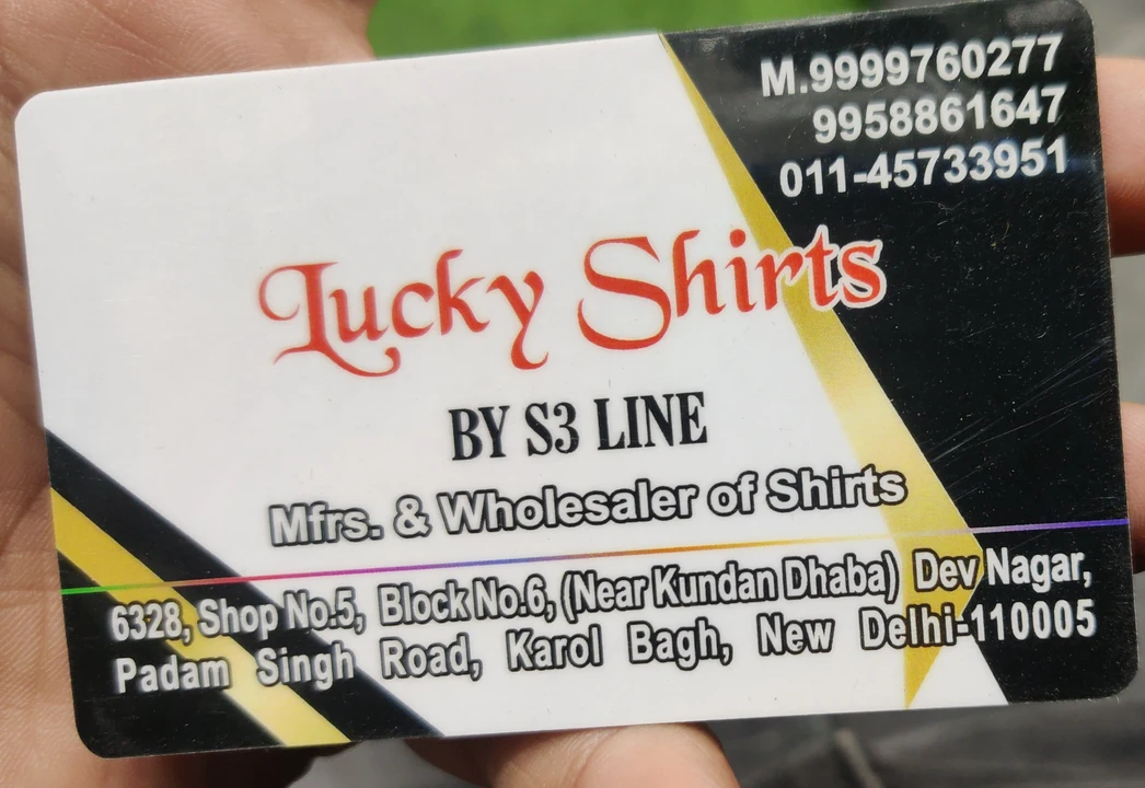 Visiting card store images of Lucky shirt by S3 line