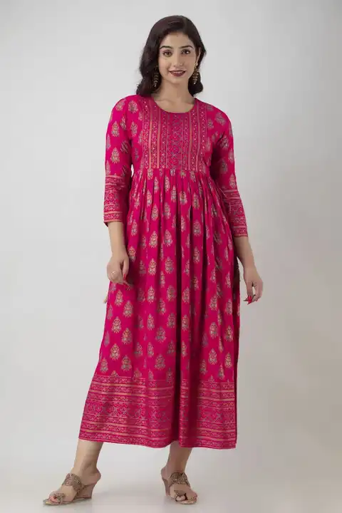 Women Beautiful Long Gown Kurti  uploaded by Mangalam kurti on 3/21/2023