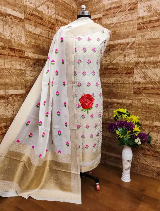 Banarasi suit uploaded by Z i silk fabrics on 3/21/2023
