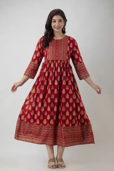Product image of Women Printed Gown Kurti .. Size S to XXL , price: Rs. 599, ID: women-printed-gown-kurti-size-s-to-xxl-61617806