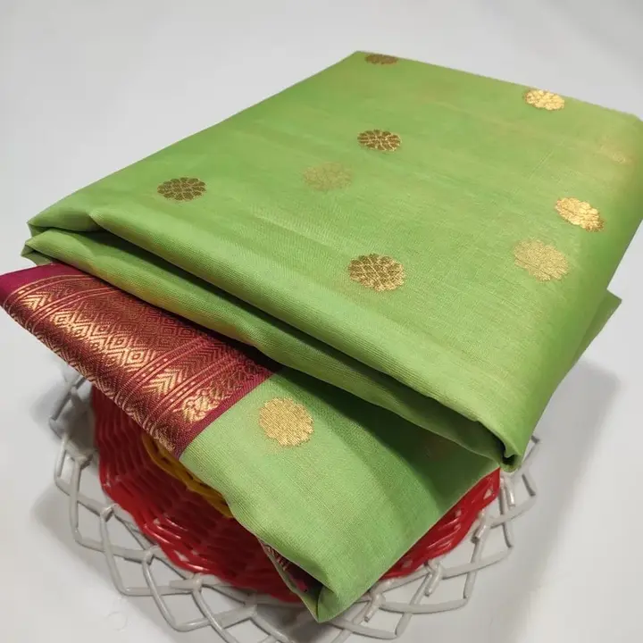 Chanderi handloom Puor katan silk saree zaree border Designer Pallu Saree Febric Details uploaded by business on 3/22/2023