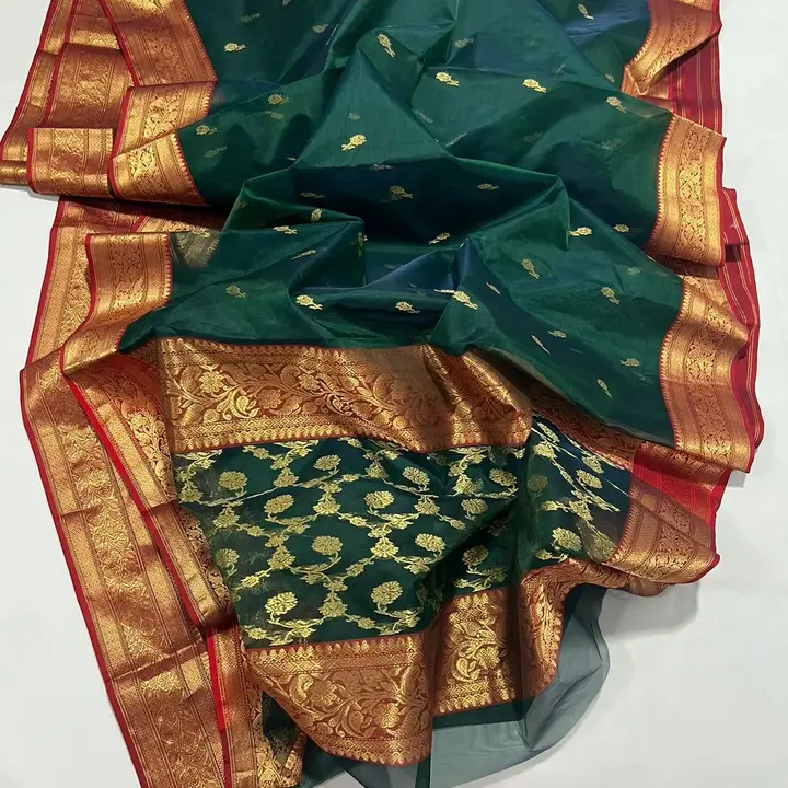 Chanderi handloom Puor katan silk saree uploaded by business on 3/22/2023