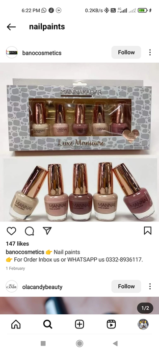 Post image I want 2000 pieces of Nail paints manufactuing at a total order value of 10000. Please send me price if you have this available.