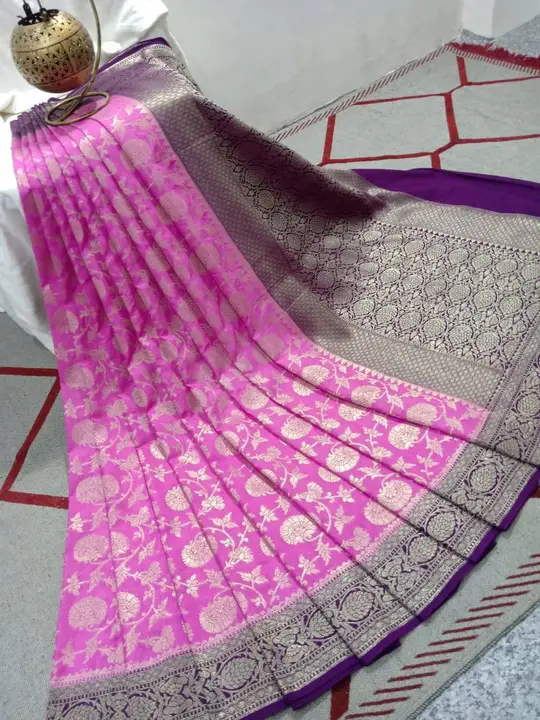 Banarasi Semi Georgette Katan Silk uploaded by Thizarat fabrics on 3/22/2023