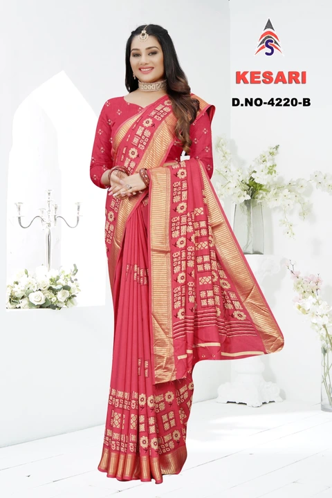 Kesri Premium Quality saree  uploaded by Karuna Saree Centre Surat on 3/22/2023