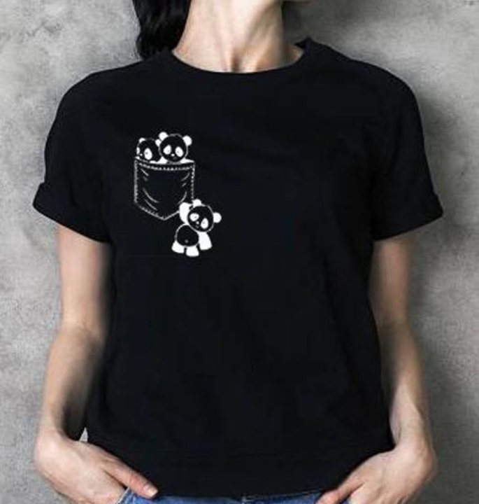 Post image Cotton black t-shirt for women unique design with great 👍👍 👍👍