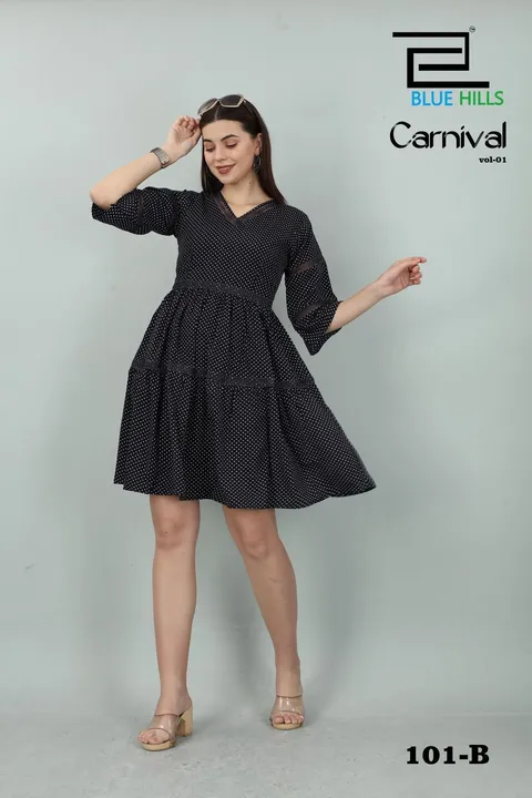 #BLUE HILLS 
Presents 
*CARNIVAL*

Fabric- BSY Polyester 

Length- 37

With cotton lace pattern

Siz uploaded by Agarwal Fashion  on 3/22/2023