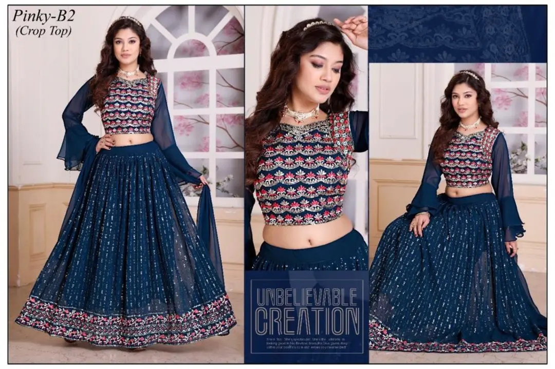 3 pcs naira cut jorjet sets choli sets lenga net designs all avlble uploaded by Radha Creation , Maira sales for Readymade items on 3/22/2023