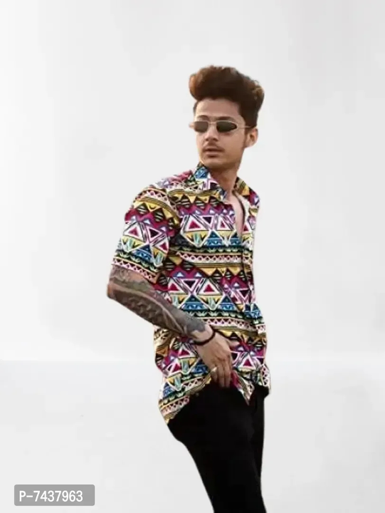 Stylish Cotton Blend Printed Half Sleeves Casual Shirts For Men's  uploaded by Udaan on 3/22/2023