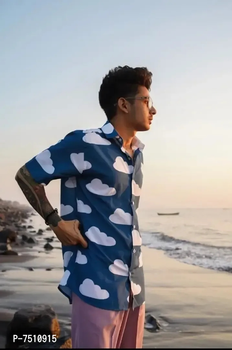 Stylish Cotton Blend Printed Half Sleeves Casual Shirts For Men's  uploaded by Udaan on 3/22/2023