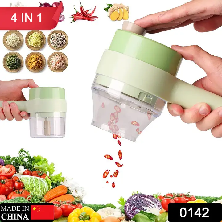 0142 4 in 1 Electric Handheld Cooking Hammer Vegetable Cutter Set Electric Food Chopper Multifunctio uploaded by DeoDap on 3/22/2023