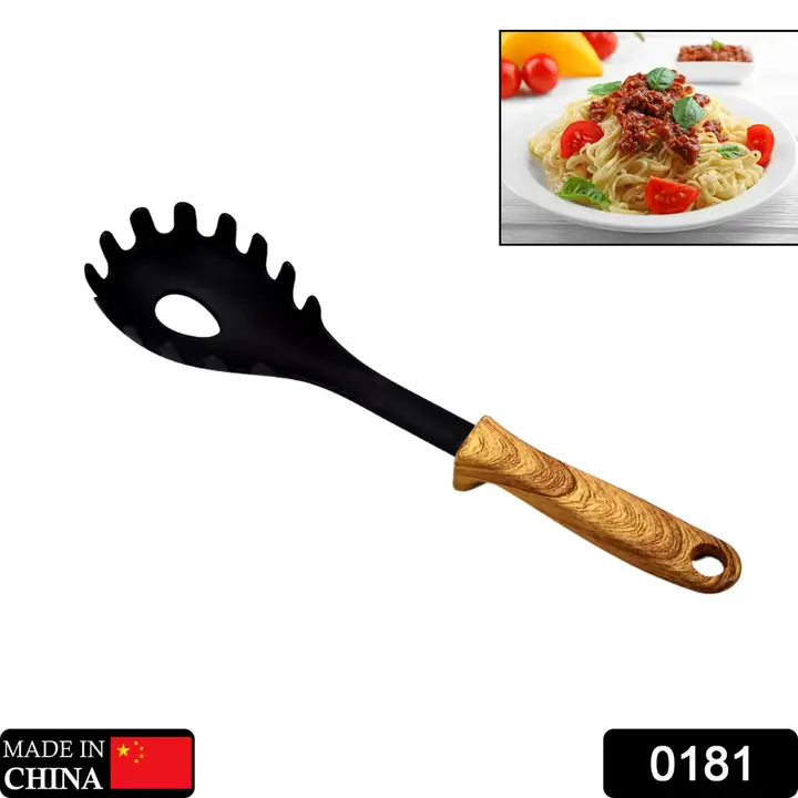 0181 HEAT-RESISTANT PASTA SERVER WITH WOODEN HANDLE | SPAGHETTI SERVER uploaded by DeoDap on 3/22/2023