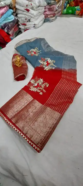 Organza saree uploaded by business on 3/22/2023