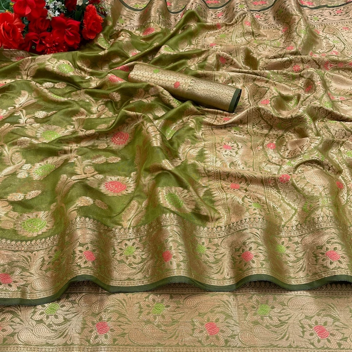 Organza rich pallu  uploaded by Happy thoughts group  on 3/22/2023