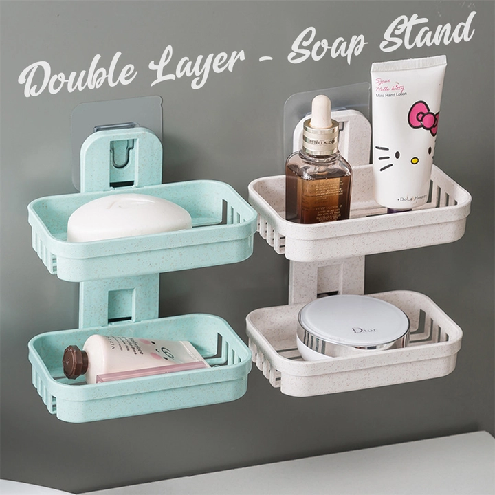 4762 Plastic Double Layer - Soap Stand, Holder, Wall Soap Box Sturdy Vacuum Dispenser Tray uploaded by DeoDap on 3/22/2023