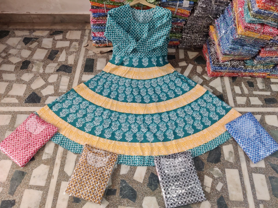 Jaipuri middi gown  uploaded by Durga Parvati textile on 3/22/2023