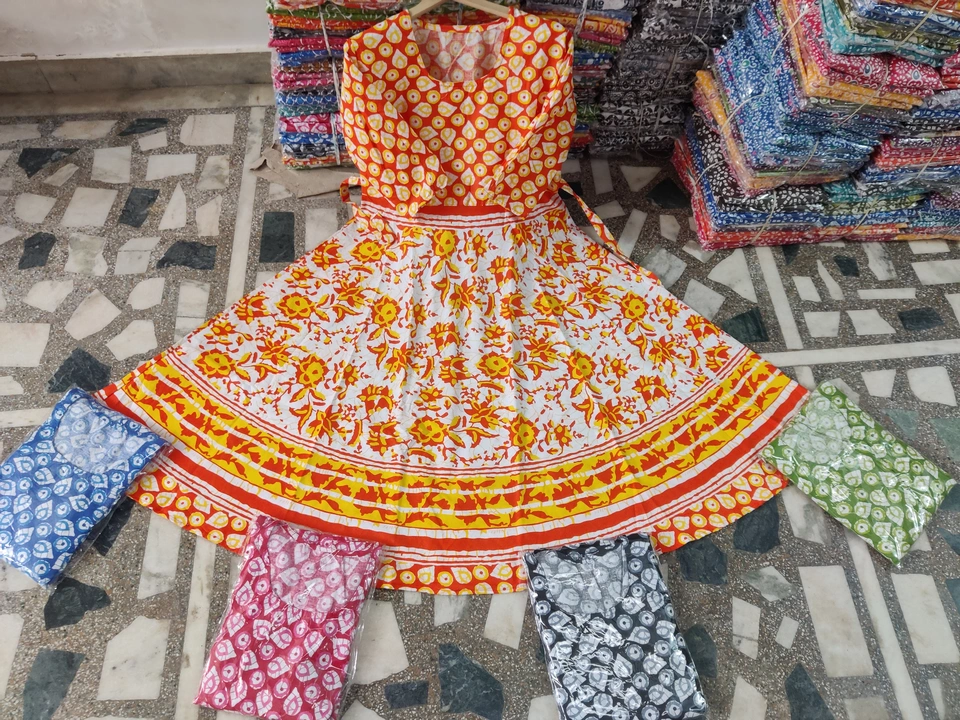 Jaipuri middi gown  uploaded by Durga Parvati textile on 3/22/2023