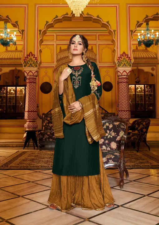 Product image of Such a comfy *Kurti with Sharara with Duppata* sets! 
Enjoy the Function with Festivals 
Catalog : *, price: Rs. 1295, ID: such-a-comfy-kurti-with-sharara-with-duppata-sets-enjoy-the-function-with-festivals-catalog-0d018c3d