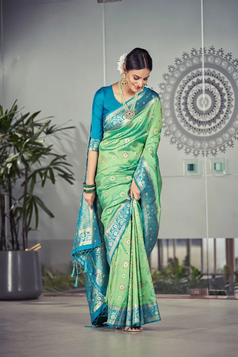 Multi Color Thread Mina Border With Allover Butii Design Saree uploaded by DHANANJAY CREATIONS on 3/22/2023