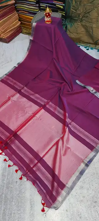 pure cotton soft velvet saree uploaded by Radhika Mohan Textile on 3/22/2023
