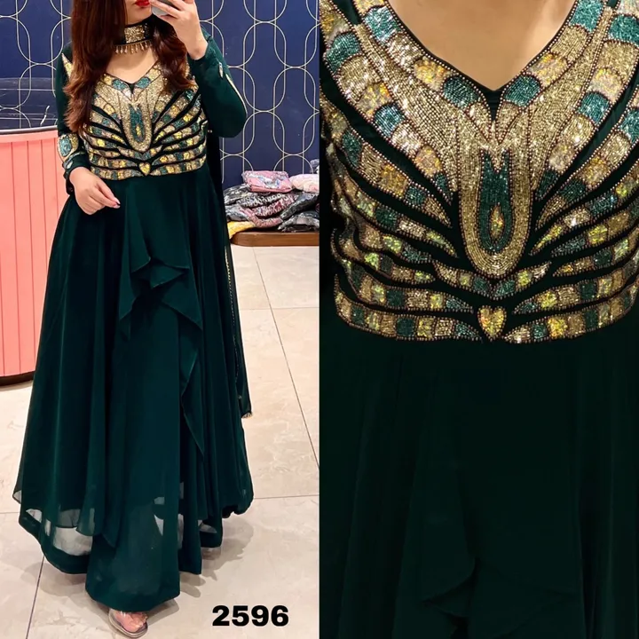 Designer Embroidery Gown With Chokar Style Stole  uploaded by L & S GOODS CO on 3/22/2023
