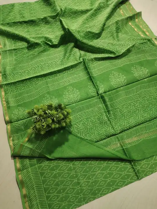 fancy mulbary printed saree uploaded by Virasat kala chanderi on 3/22/2023