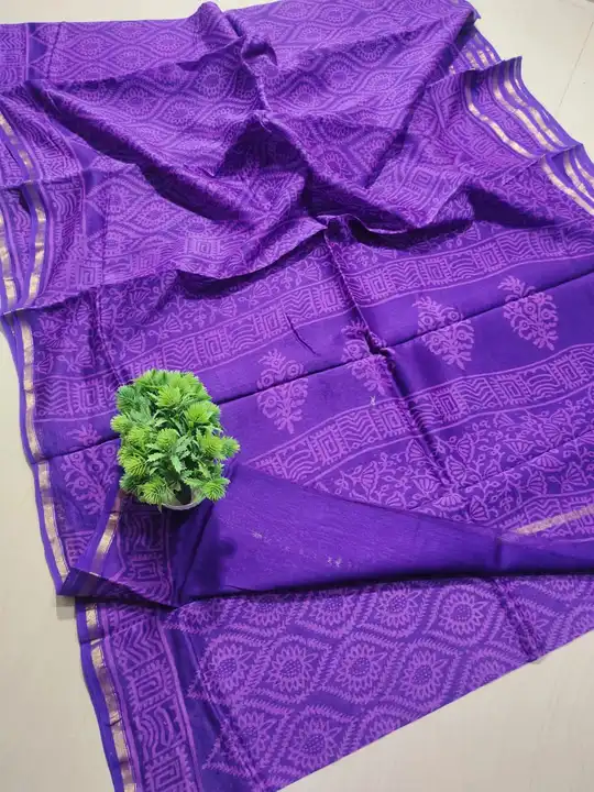 fancy mulbary printed saree uploaded by Virasat kala chanderi on 3/22/2023