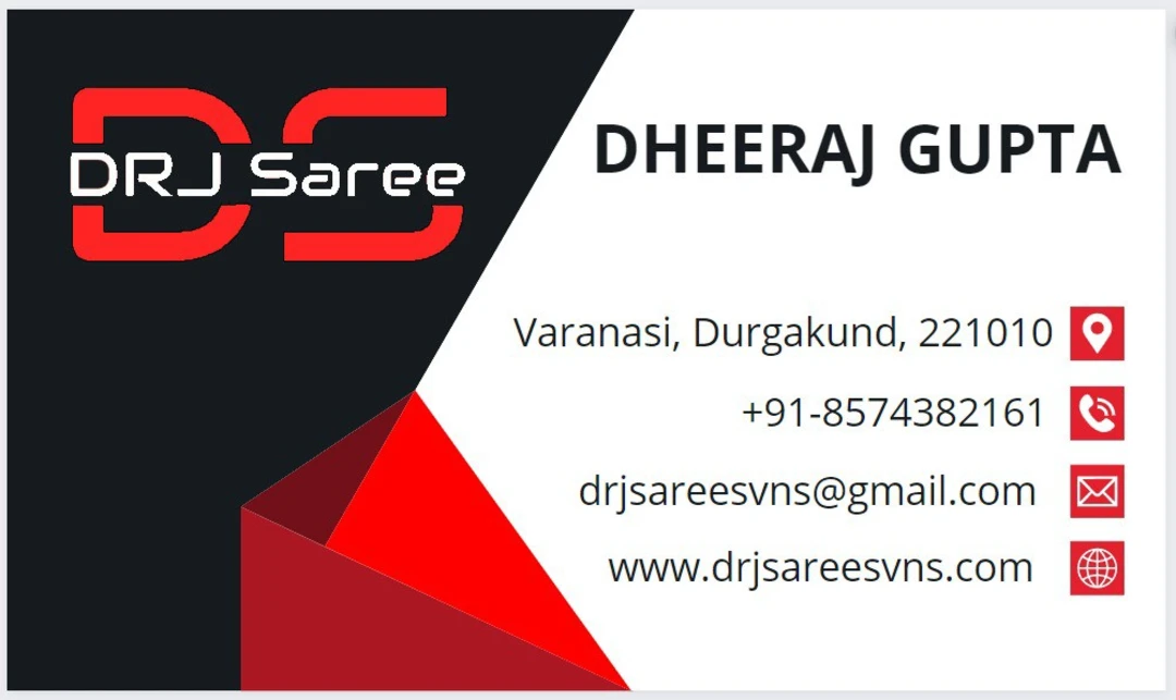 Visiting card store images of DRJ Sarees