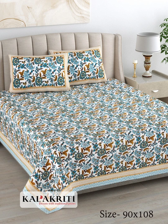 Pure cotton king size bedsheets  uploaded by COPPVILLA - The art and craft store on 3/22/2023