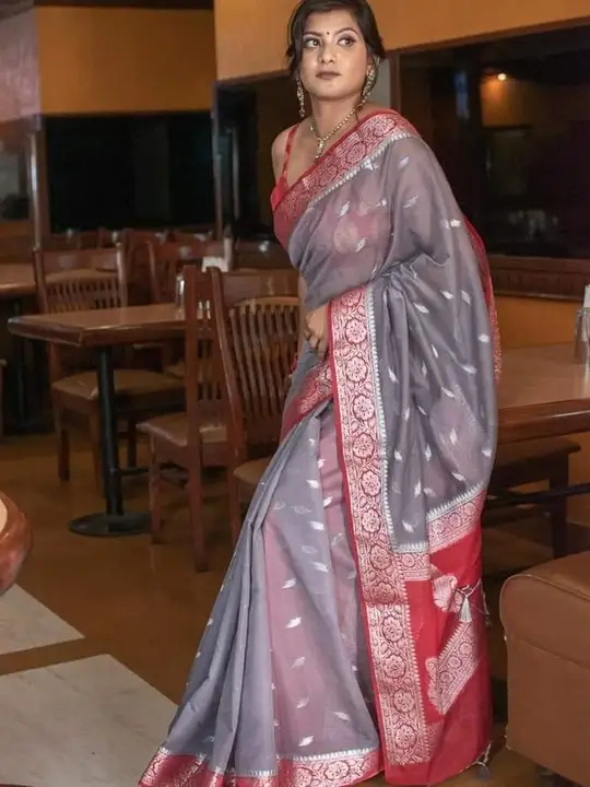Banarasi daeyble semi jorjet silk saree  uploaded by Zainab fashion on 3/22/2023