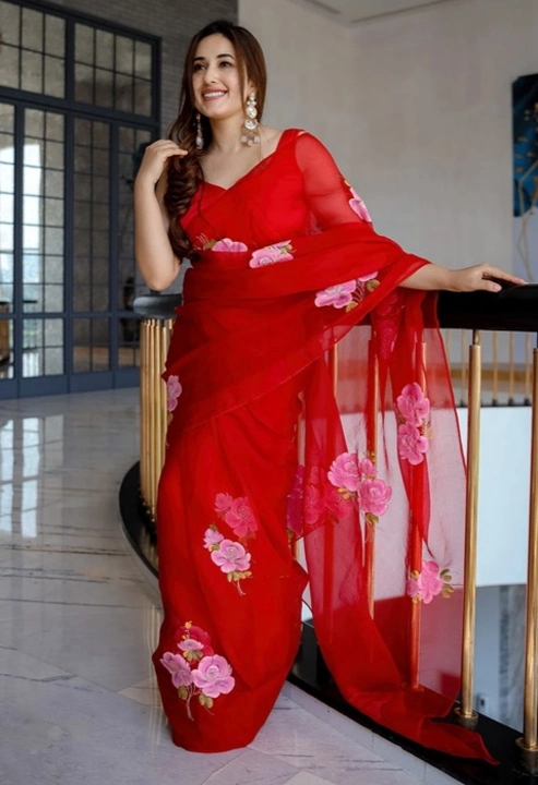 Organza silk saree  uploaded by Ramiv vastra on 3/23/2023