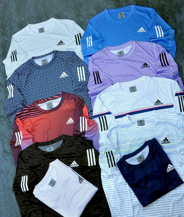 Post image Imported premium 
12H aeroready quality 
Aop 2 way lycra fabric 
High quality accessories 
Adidas brand  with both side 3 stripes 
Gsm:200
Colour:10 shades
Size:m,l,xl
Ratio:1:1:1+4 pcs 
Moq:34
Price: 180
Single polybag and master cover covered 
Ready to dispatch
Limited quantity