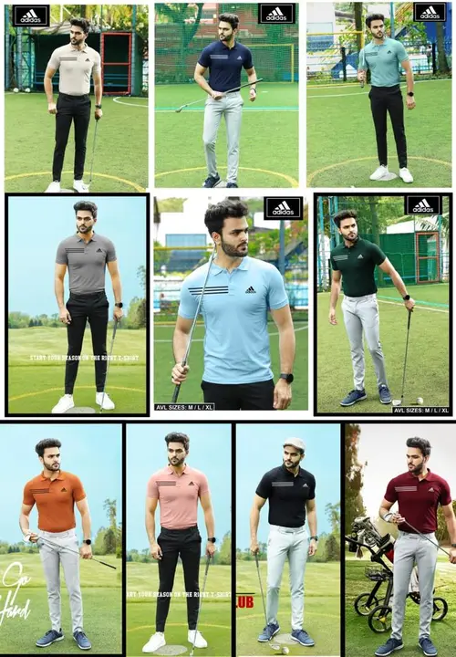Post image Imported premium quality polo tees 
Color with cuff 
Adidas brand with chest 3 stripes print 
10 colour 
M,l,xl
2:2:2
Mars  220 gsm fabric 
Price:220
Moq 60 pcs
Ready to dispatch
Book your quantity