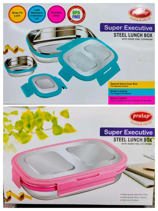 Super executive ss lunch box Pratap  uploaded by Pradeeep stores on 3/23/2023