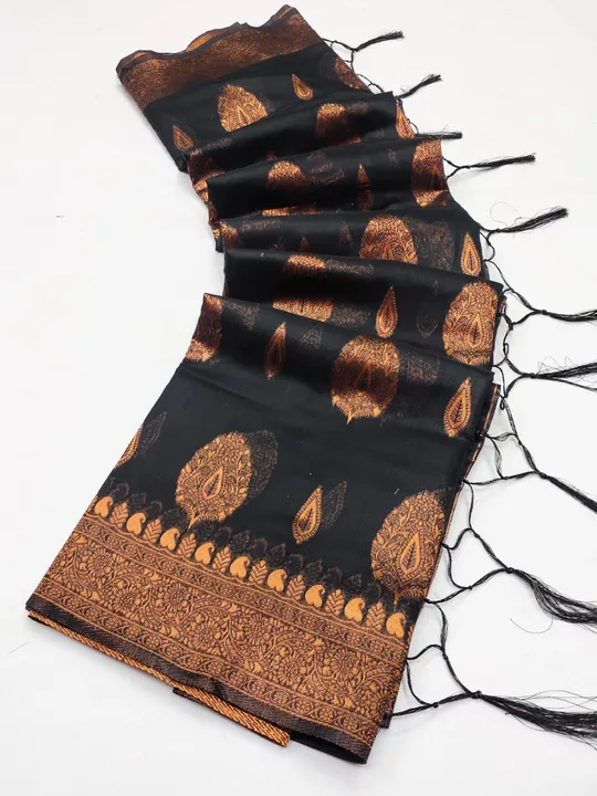 Women's Bengal Soft Dhakai Jamdani Cotton Saree With Blouse Whole Body Design ( Black ) uploaded by Manasvi Enterprise on 3/23/2023