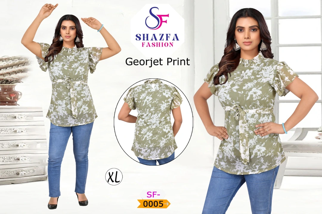 Georgette Print Tops  uploaded by business on 3/23/2023