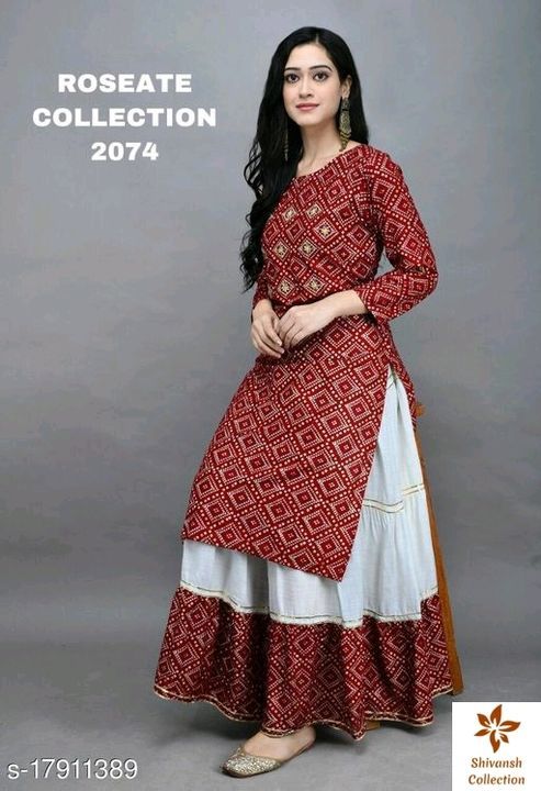Cotton kurti with skirt uploaded by business on 2/28/2021