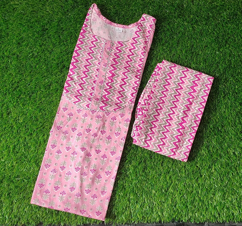 Cotton kurti pant set  uploaded by Kabir Fashion World on 3/23/2023