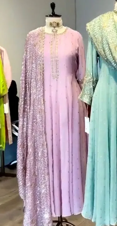 *LAUNCHING NEW DESIGNER PARTY WEAR LOOK BEAUTIFUL EMBROIDERY 5mm SEQUENCE WORK GOWN BOTTOM & dupatta uploaded by Taha fashion from surat on 3/23/2023