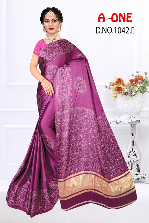 A one Crape Silk with Foil Print  uploaded by Karuna Saree Centre Surat on 3/23/2023