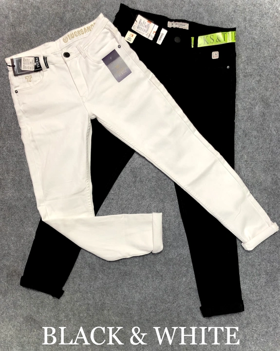 WHITE & BLACK SETWISE JEANS  uploaded by KRAFT (jeans & casuals) on 3/23/2023