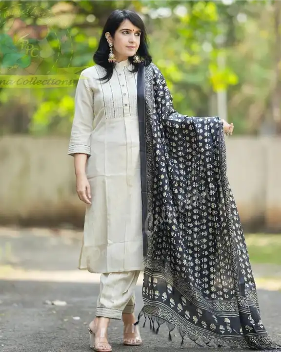 Cotton kurti pant with duptta uploaded by Maa karni fashion on 3/23/2023