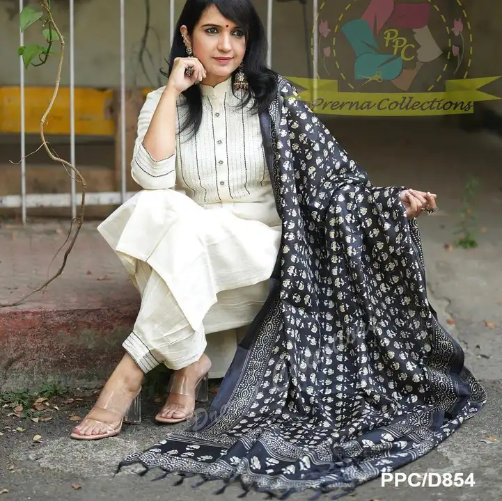 Cotton kurti pant with duptta uploaded by Maa karni fashion on 3/23/2023
